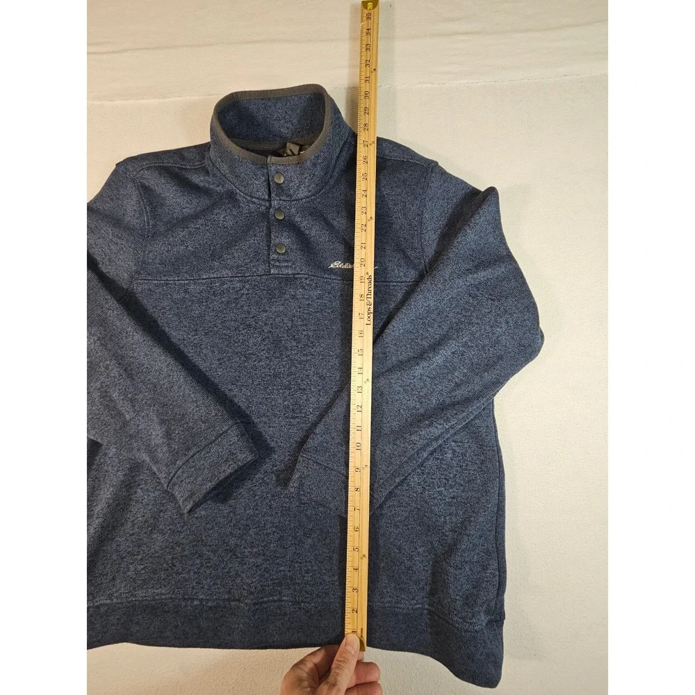 Eddie Bauer Radiator Fleece‎ Snap Mock Pullover Mens XXL Blue Heather 1326578